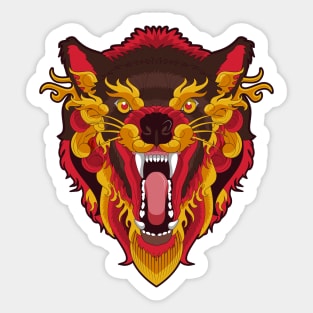 Angry Ethic Wolf Sticker